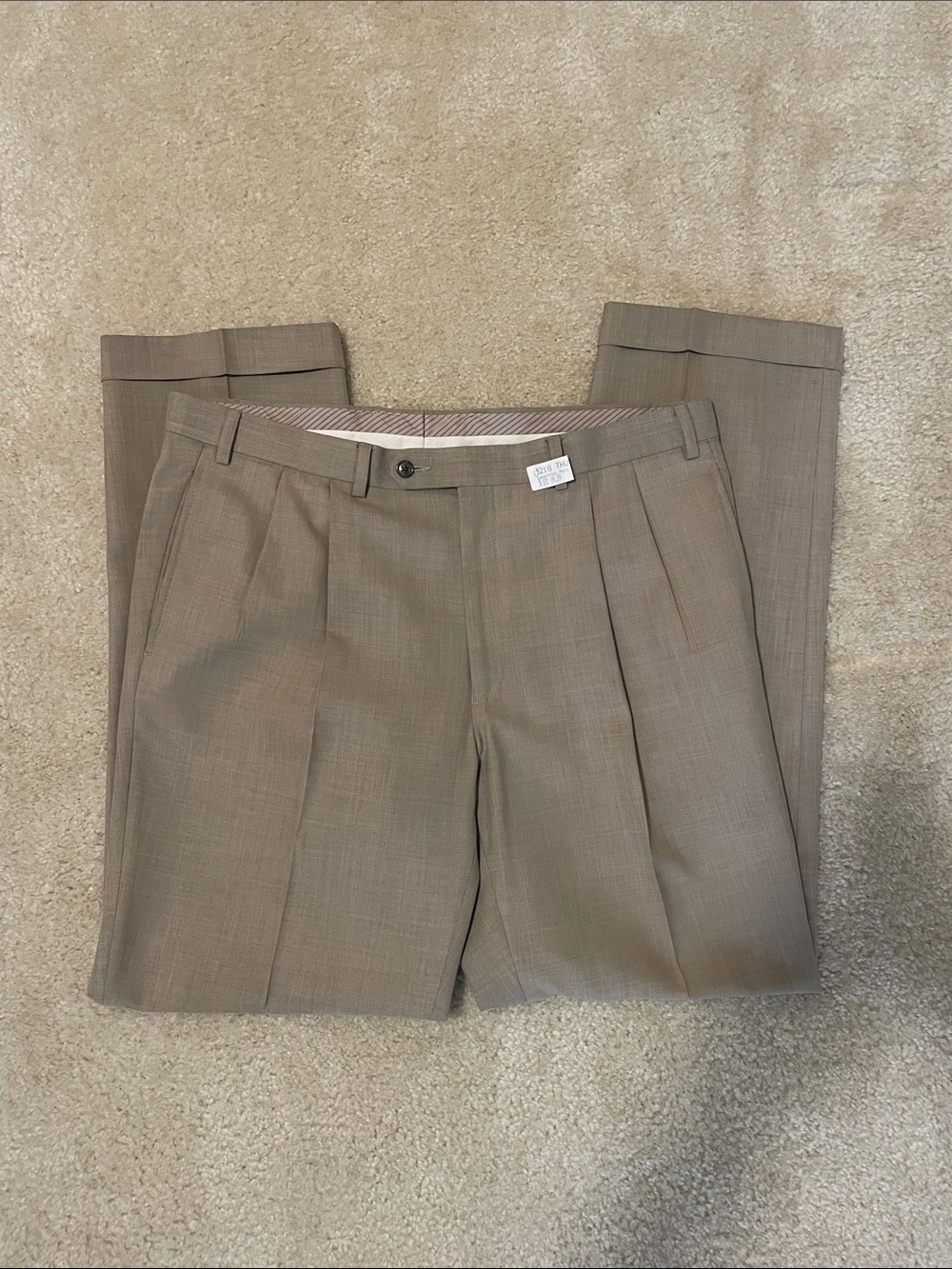 Lauren Ralph Lauren Men's Pleated Dress Pants in Taupe
